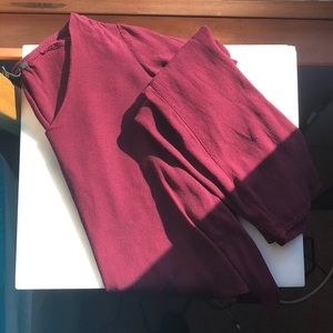 Maroon long sleeve crop top